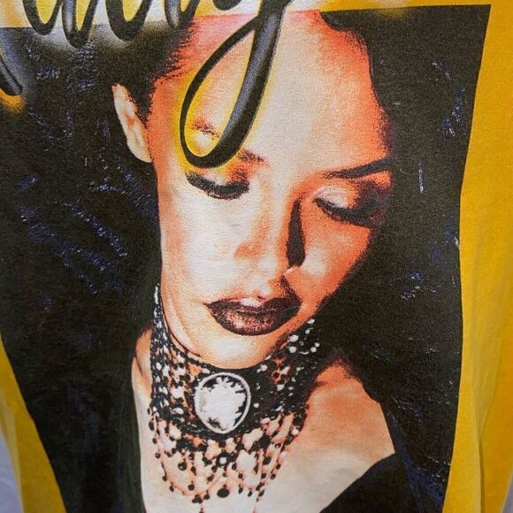 Aaliyah hip hop 90s t shirt yellow Sz M/L ofcl licensed - Picture 4 of 7